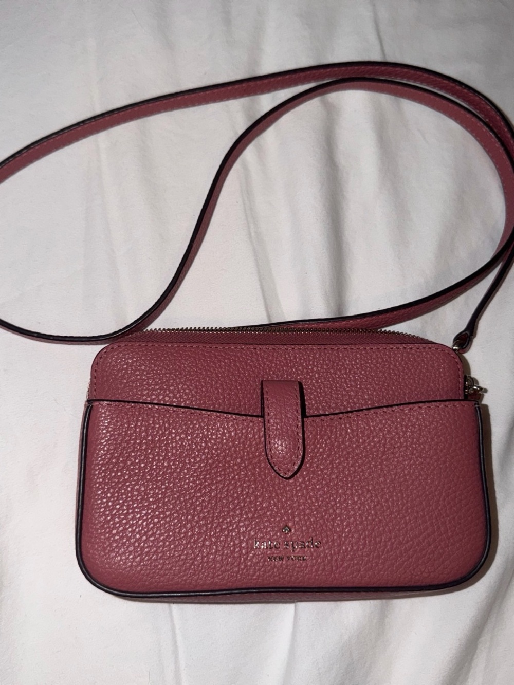 kate spade rose pink pebbled leather crossbody bag